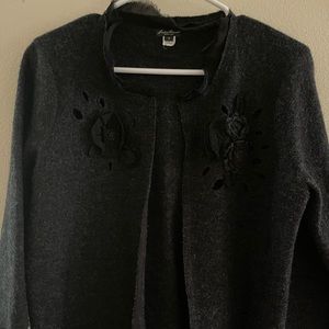 Eddie Bauer floral embellished cardigan